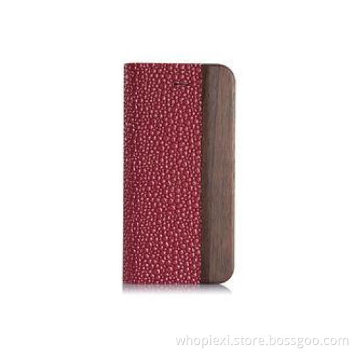 Luxury Red Iphone 5 / 5S Leather Cell Phone Case with Real